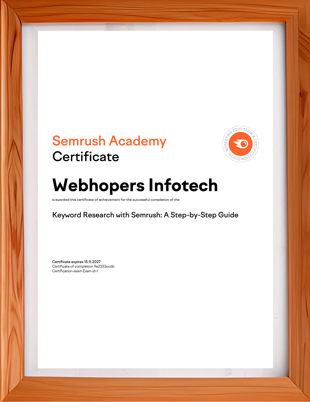 Certifications